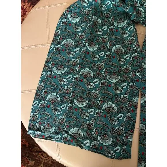Band of the Free Elise Teal Floral Boho High Waist Wide Leg Pants Size XS NEW - Picture 7 of 11